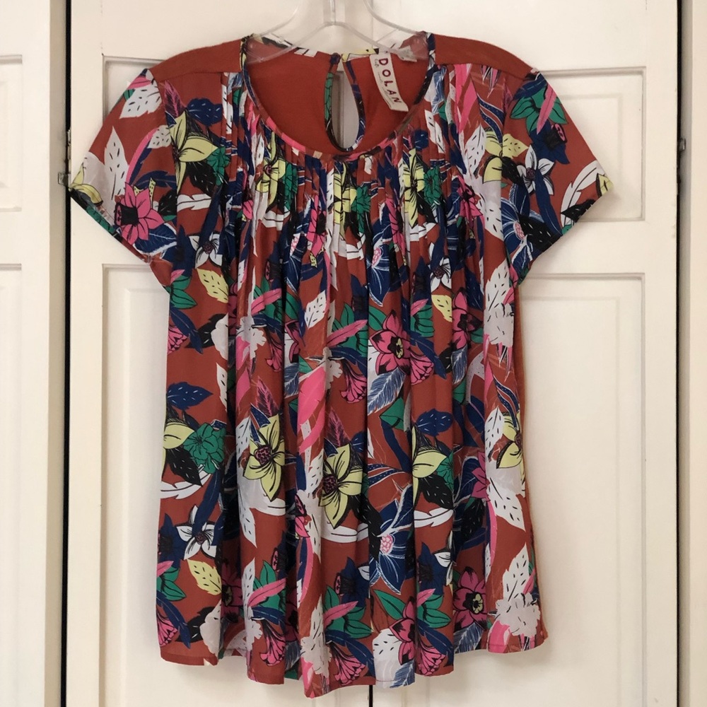 Floral short sleeve top, XS, from Anthropologie